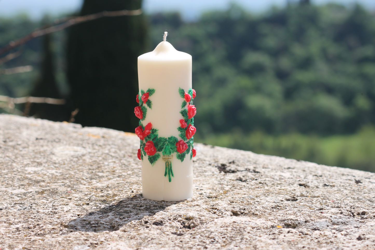 Candela con fiori