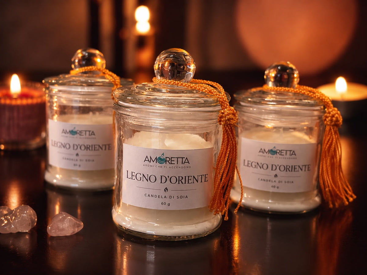 Candela in Cera di Soia – Legno d’Oriente