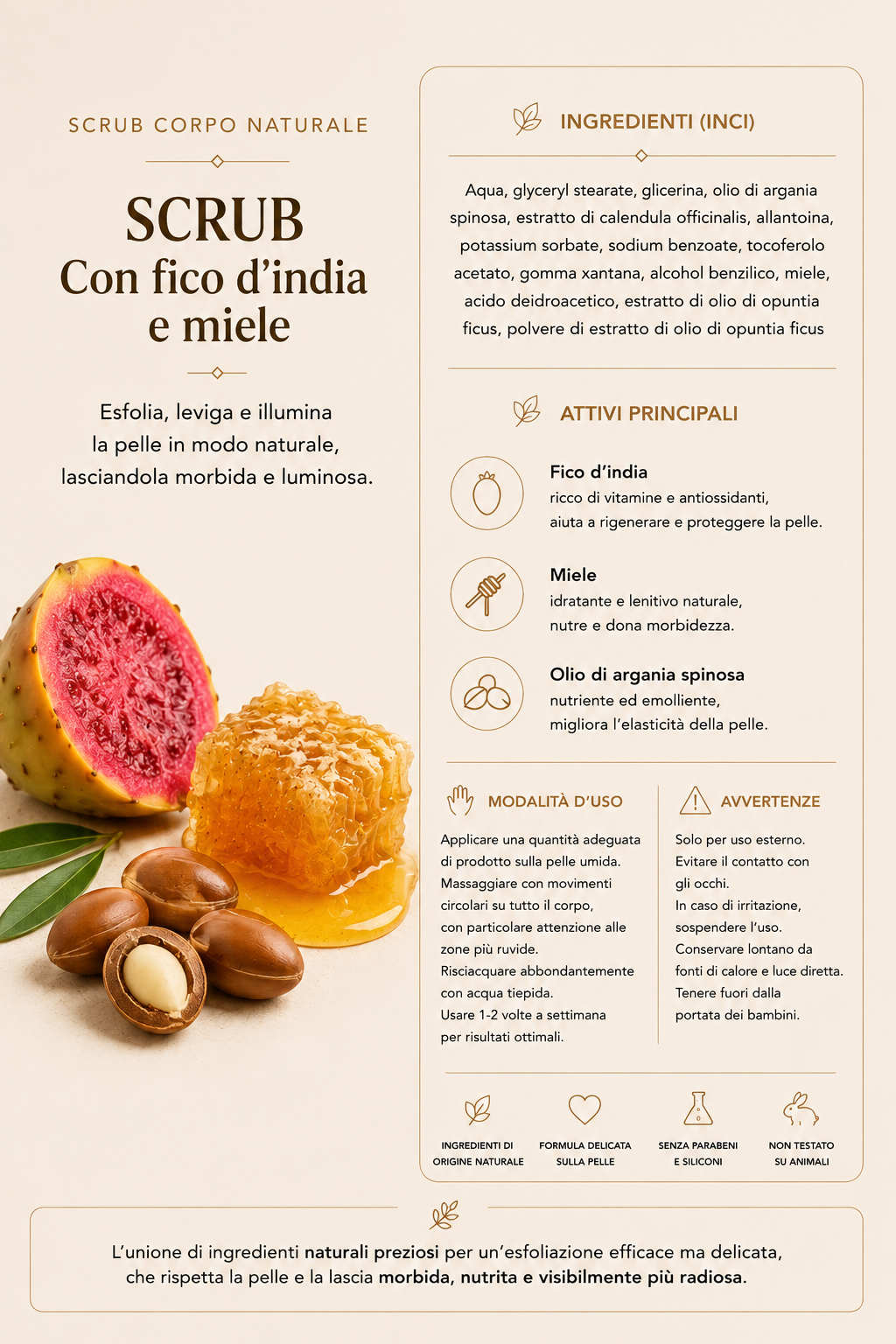 Prickly Pear & Honey Scrub – Esfoliazione Nutriente e Rigenerante